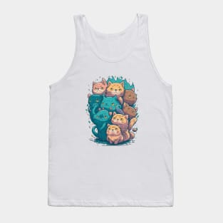 Feline Fine with Pawsitively Purrfect Design Tank Top